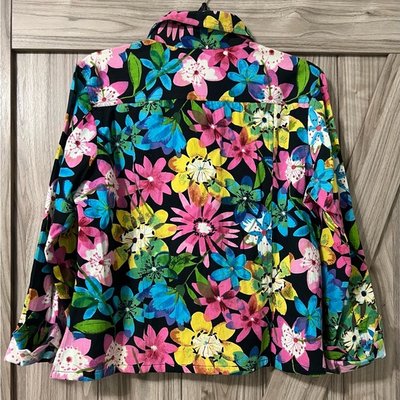 Jacket with Floral Print and Beading by Fiorlini International SZ L NWT - Picture 3 of 13